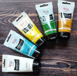 Фото - Фарба акрилова, Вохра золотиста, 75 мл, ROSA Studio 62798