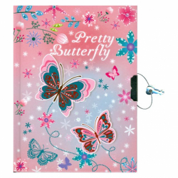 Фото - Блокнот дитячий на замочку 178x133mm, 70g, 56 л, метелики 42990