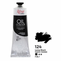Фарба олійна, 100мл, Сажа газова,ROSA Gallery