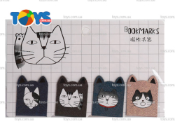 Закладки для книг магнитні, фігурні 4 шт котики