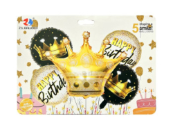 Фото - Набір декора до дня народження, КОРОНА в рожевих тонах (банер, кульки 62192