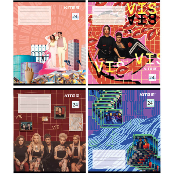 Фото - Зошит 24 арк., лін., VIS, набір 4шт. (ящ.80) 45603 Фото - Зошит 24 арк., лін., VIS, набір 4шт. (ящ.80) 45603