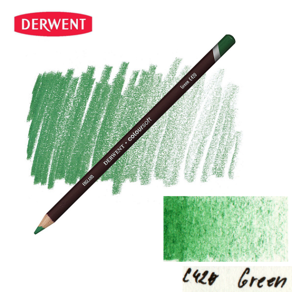 Фото - Олівець кольоровий Coloursoft (С420),Зелений, Derwent 57460 Фото - Олівець кольоровий Coloursoft (С420),Зелений, Derwent 57460