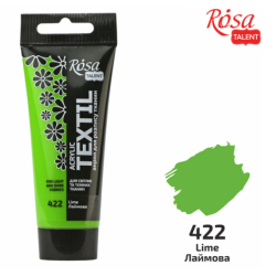 Фото - Фарба акрилова для тканин, Лаймова, 60мл, ROSA TALENT 58739