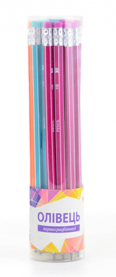 Фото - Карандаш ч/гр шестигранный с ласт. в пл. тубе, 24шт/уп 38606 Фото - Карандаш ч/гр шестигранный с ласт. в пл. тубе, 24шт/уп 38606