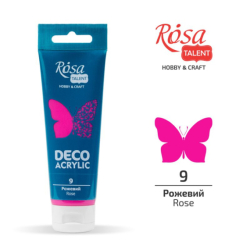 Акрил для декору, 09 Рожевий, матовий, 75 мл, ROSA TALENT