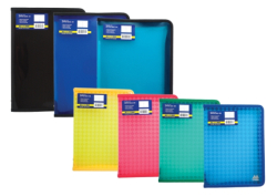 Папка, на блискавці, А4, матовий напівпрозорий пластик, кольорова, асорті