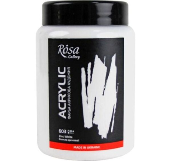 Фото - Фарба акрилова, Білила цинкові (603), 400мл, ROSA Gallery 63324 Фото - Фарба акрилова, Білила цинкові (603), 400мл, ROSA Gallery 63324