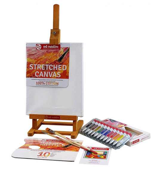 Фото - Набір акрилових фарб, ArtCreation, Combiset, 12*12мл, мольберт, полотно 24х30, пензлі 2шт, Royal Tal 47205 Фото - Набір акрилових фарб, ArtCreation, Combiset, 12*12мл, мольберт, полотно 24х30, пензлі 2шт, Royal Tal 47205