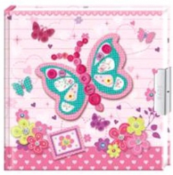 Фото - Блокнот дитячий на замочку 135x135mm, 70g, 56 л, метелик 36302