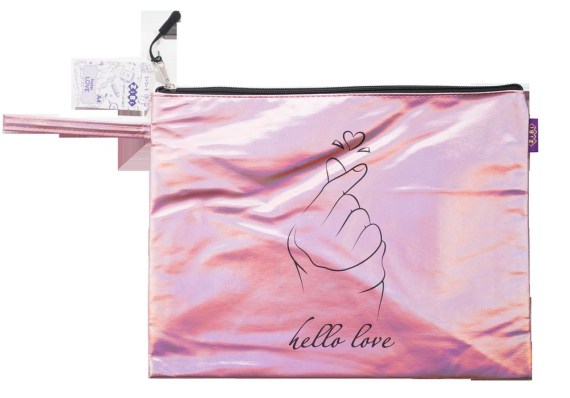 Фото - Папка А4 'КОХАННЯ', 33х26х1 см, голограф.шт. шкіра, рожева 63244