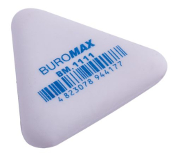 Гумка 1111, трикутна, 37x37х37x9 мм, синт.каучук, біла,уп 42шт