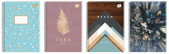 Фото - Блокнот на пружині, А5, 80 л., мікроперфорація, 2 отв., м'яка обкл., кл., поля, асорті 56656 Фото - Блокнот на пружині, А5, 80 л., мікроперфорація, 2 отв., м'яка обкл., кл., поля, асорті 56656