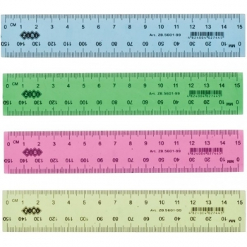 Фото - Линейка пластиковая 15см тониров., в блистере, ассорти 9218 Фото - Линейка пластиковая 15см тониров., в блистере, ассорти 9218