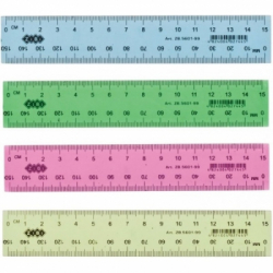 Фото - Линейка пластиковая 15см тониров., в блистере, ассорти 9218