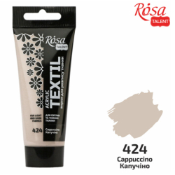 Фото - Фарба акрилова для тканин, Капучіно, 60мл, ROSA TALENT 58733