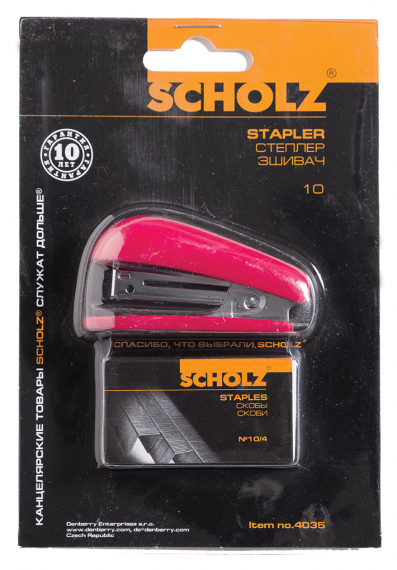 Фото - Степлер, 10, мiнi, +1000 скоб, 8арк, 20мм, червон., 4035, SOZ 37182 Фото - Степлер, 10, мiнi, +1000 скоб, 8арк, 20мм, червон., 4035, SOZ 37182