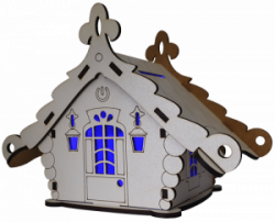 Ел.Будинок №  5/1 МДФ біл,світло 3х кольор,Швидк,сенс.вмик. Е-011