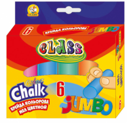 Фото - Крейда кольорова кругла JUMBO, 6 кол., 23*107мм,7605 CLASS (уп.6/60) 37535