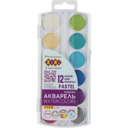 Акварель PASTEL,CLASSIC,12 кол., без/п, пласт./кор. р KIDS Line,уп.12шт