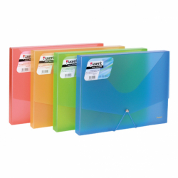 Фото - Папка на гумках об'ємна А4, асорті прозор кольорів 29383