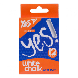 Крейда YES &quot;Erudite&quot; біла кругла, 12 шт