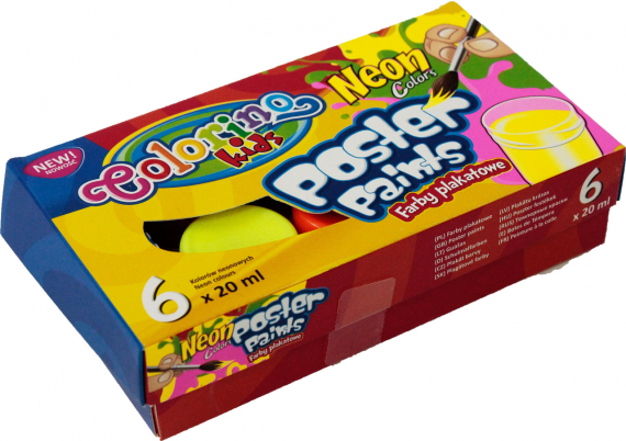 Фото - Фарби гуашеві COLORINO 20 мл 6 неонових кольорів 33437