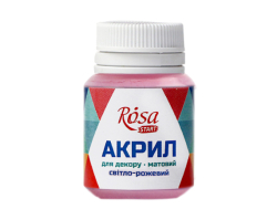 Акрил для декору  33, Рожевий світлий, матовий, 20 мл, ROSA TALENT