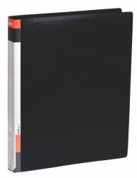 Фото - Папка з кільцями, А4, 4см, 2НК діам 4 см, 700 мкн., PР, з кишен., чорн., 5039, NORMA 41896