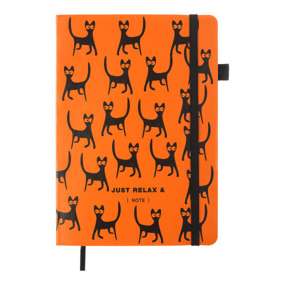 Фото - Блокнот діловий RELAX А5, 96л, лінія, обкладинка штучна шкіра, помаранчевий 63627