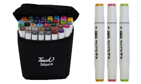 Фото - Набір скетч маркерів чорних 36 шт в текстильному чохлі 57020 Фото - Набір скетч маркерів чорних 36 шт в текстильному чохлі 57020