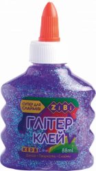 Фото - Клей неон гліттер фіолетовий на PVA-основі, прозорий, 88 мл 50705