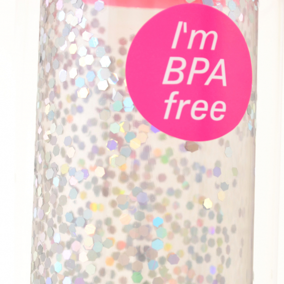 Фото - Пляшка для води YES з блискітками 'Sparkle', 570мл, кришка рожевого кольору 46822 Фото - Пляшка для води YES з блискітками 'Sparkle', 570мл, кришка рожевого кольору 46822