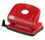 Діркопробивач металевий, до 20 аркушів, 127х81х48 мм, червоний