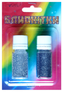 Фото - Блискітки НАБіР 29 7гр. 2шт. срібло+платина А-999 1/12 42169 Фото - Блискітки НАБіР 29 7гр. 2шт. срібло+платина А-999 1/12 42169