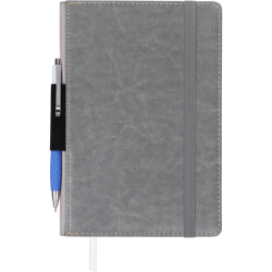 Блокнот діловий CODE А5, 96 арк., клітинка, обкл. штучна шкіра, сірий