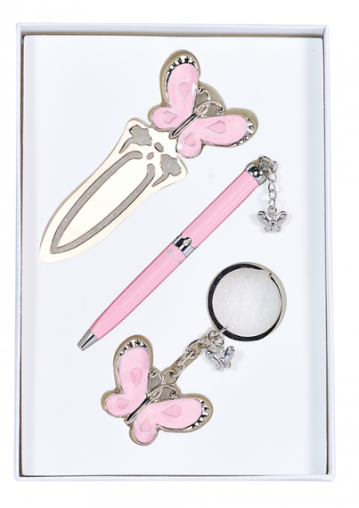 Фото - Набір подарунковий 'Fly': ручка кулькова + брелок + закладка для книг, рожевий LANGRES 30927 Фото - Набір подарунковий 'Fly': ручка кулькова + брелок + закладка для книг, рожевий LANGRES 30927