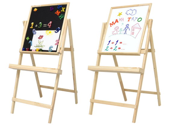 Фото - Мольберт-хлопушка, магнітний (крейда+маркер), 40x50см, сосна, ROSA Studio 41272 Фото - Мольберт-хлопушка, магнітний (крейда+маркер), 40x50см, сосна, ROSA Studio 41272
