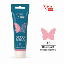 Акрил для декору, 33 Рожевий світлий, матовий, 75мл, ROSA TALENT