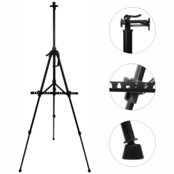 Фото - Мольберт-тринога алюмінієва, чорна, висота 138см., висота полотна 83см.,(15304), D.K.ART & CRAFT 52468 Фото - Мольберт-тринога алюмінієва, чорна, висота 138см., висота полотна 83см.,(15304), D.K.ART & CRAFT 52468