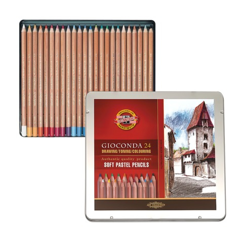 Фото - Олівці пастельні GIOCONDA 8828, набір 24кол.,мет.уп 40730