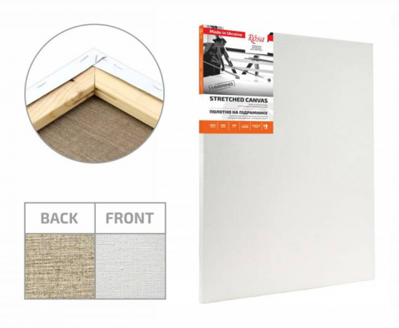 Фото - Підрамник, 50*75 см, середнє зерно, акрил, льон, ROSA 51855 Фото - Підрамник, 50*75 см, середнє зерно, акрил, льон, ROSA 51855