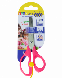 Ножиці дитячі 138мм з повортним механізмом, рожевий, BABY Line