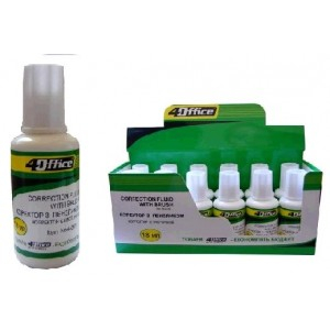 Фото - Коректор '4OFFICE' Fluid 4-364, 16мл.(з пензликом) 28839 Фото - Коректор '4OFFICE' Fluid 4-364, 16мл.(з пензликом) 28839