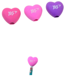 Гумка-насадка на олівець YES "Heart" 3 кол./уп.