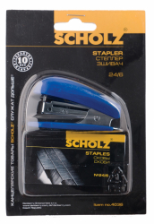 Фото - Степлер, 24/6, мiнi, +1000 скоб, 16арк, 20мм, син., 4036, SOZ 37181