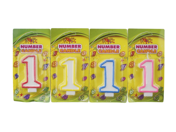 Фото - Свічка ЦИФРИ з кольоровим контуром ЦИФРА 1 62171 Фото - Свічка ЦИФРИ з кольоровим контуром ЦИФРА 1 62171