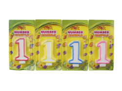 Свічка ЦИФРИ з кольоровим контуром ЦИФРА 1