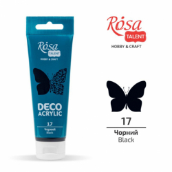 Фото - Акрил для декору, 17 Чорний, матовий, 75 мл, ROSA TALENT 39042