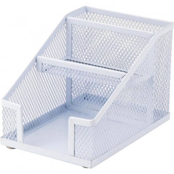 Фото - Підставка-органайзер 100x143x100мм металева, біла 46649 Фото - Підставка-органайзер 100x143x100мм металева, біла 46649